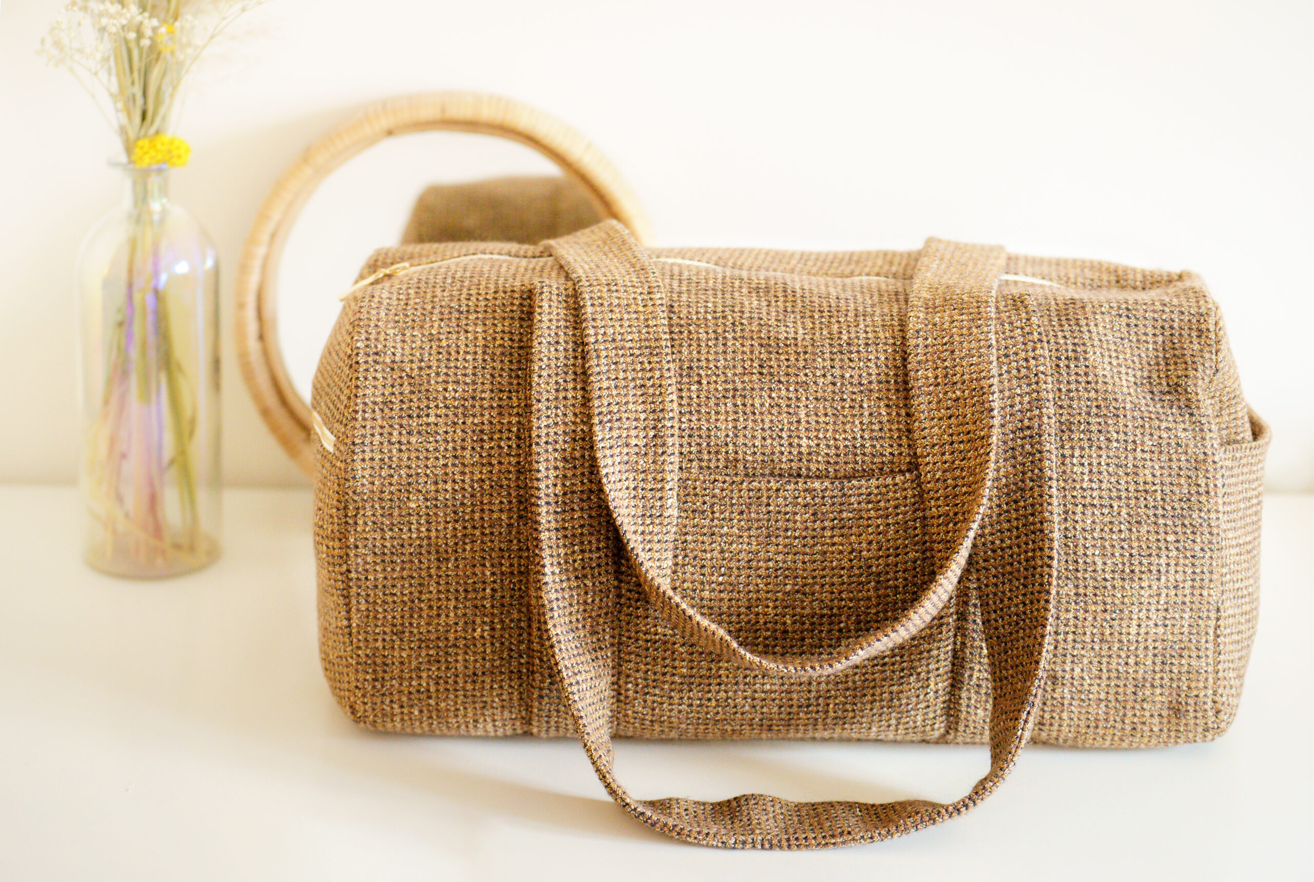Sac week end - lainage couture beige – Image 2